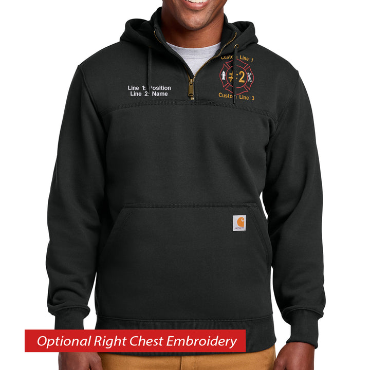 Custom Carhartt Maltese Cross Zip Hoodie firefighter fire department Carhartt apparel