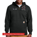 Custom Firefighter Carhartt Rain Defender Paxton Heavyweight Zip Hoodie - Embroidered