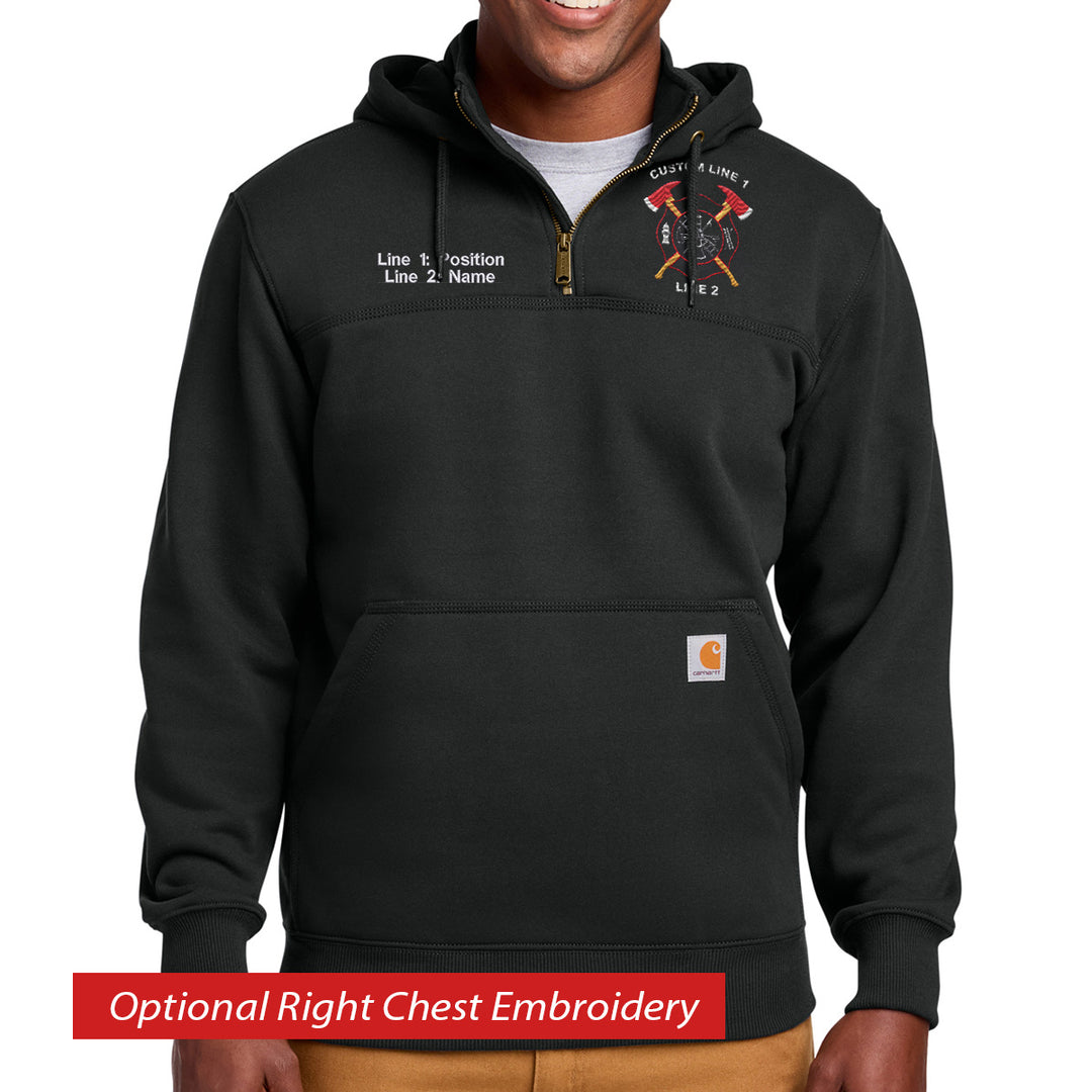 Custom Carhartt Crossed Axes Zip Hoodie firefighter fire department Carhartt apparel