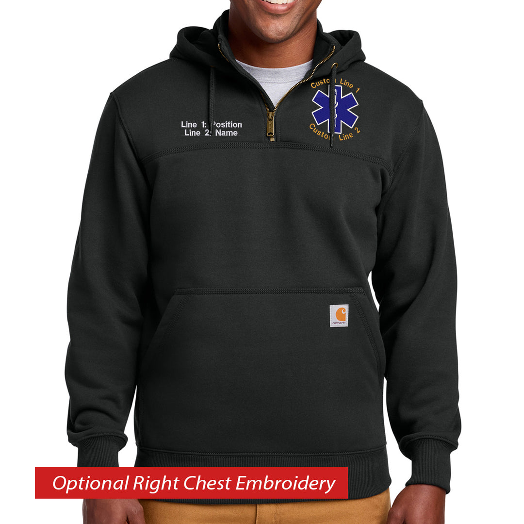 Custom Carhartt Star of Life Zip Hoodie firefighter EMS paramedic Carhartt apparel