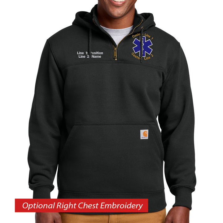 Custom Carhartt Star of Life Zip Hoodie firefighter EMS paramedic Carhartt apparel