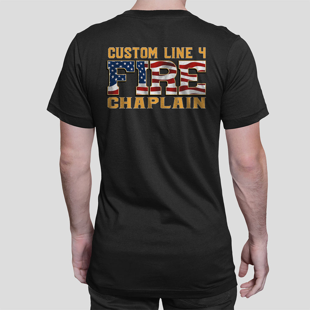 Fire Chaplain USA flag premium t-shirt for first responders