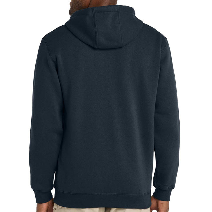 Personalized Carhartt hoodie allowing two custom lines for your name or department, ideal for showing IAFF pride.