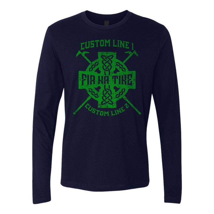 Custom Celtic Cross Firefighter Long Sleeve T-Shirt, for those who proudly wear their legacy.