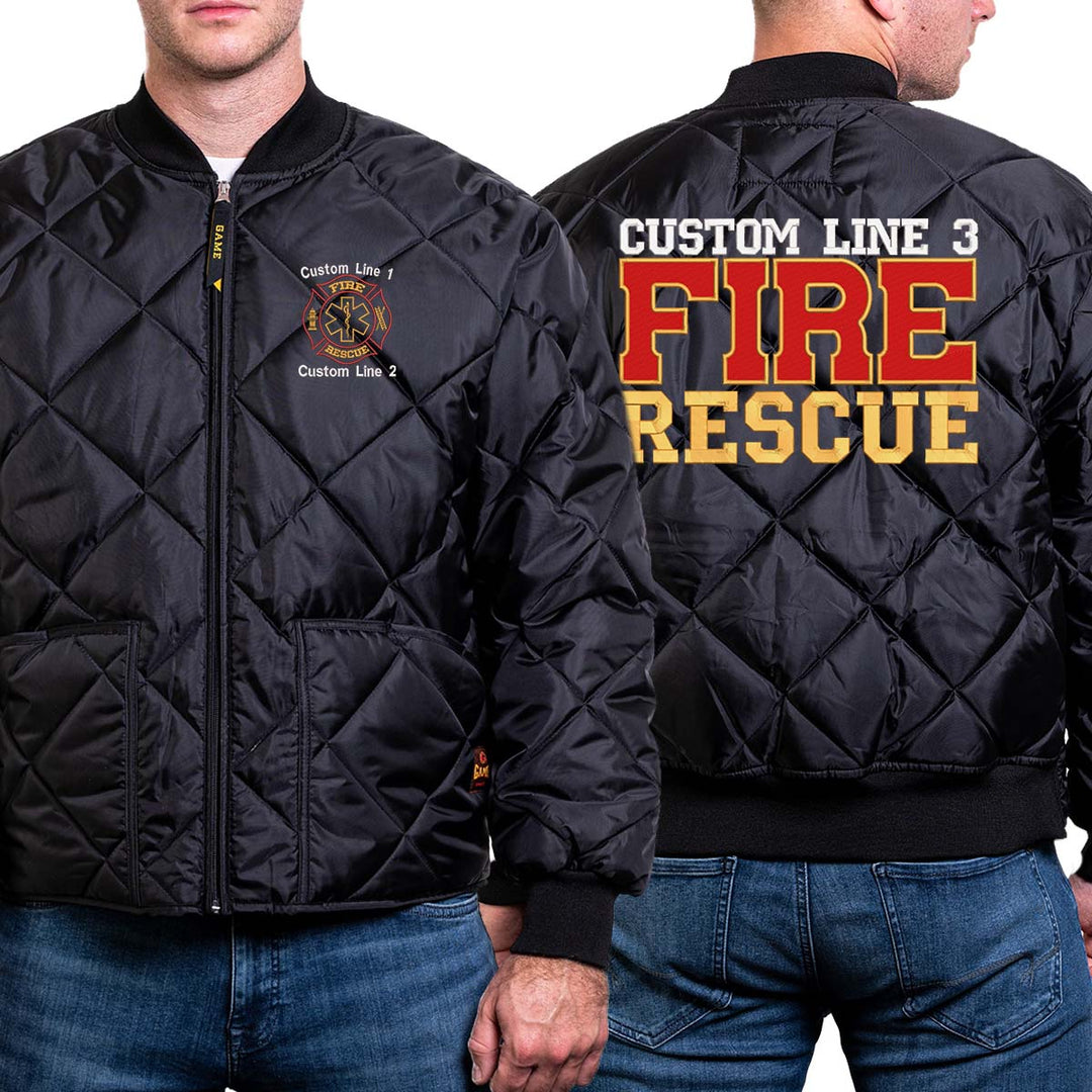 Customized Red and Gold Fire Rescue Bravest Jacket