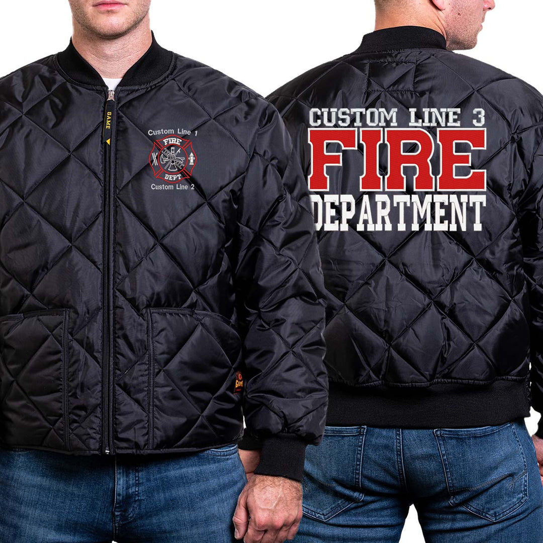 Customized Red and White Fire Department Bravest Jacket