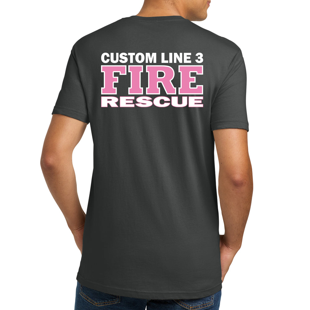 Fire Rescue Breast Cancer Awareness Shirt for fire department crews and supporters #color_heavy-metal