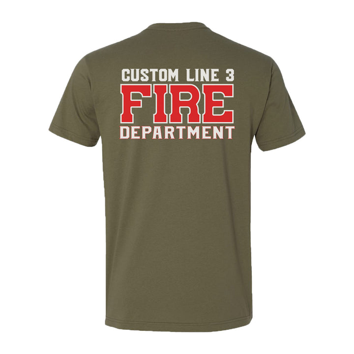 Red and white Fire Department t-shirt – personalized firefighter design