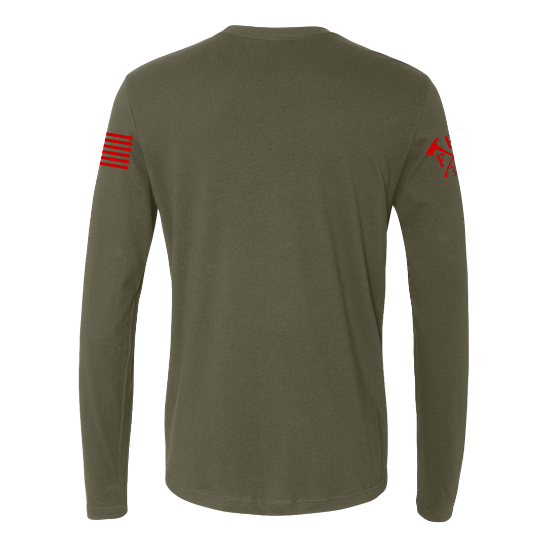 Durable firefighter long sleeve for festive holiday vibes.