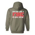 Customized Red and White Fire Police Premium Hoodie