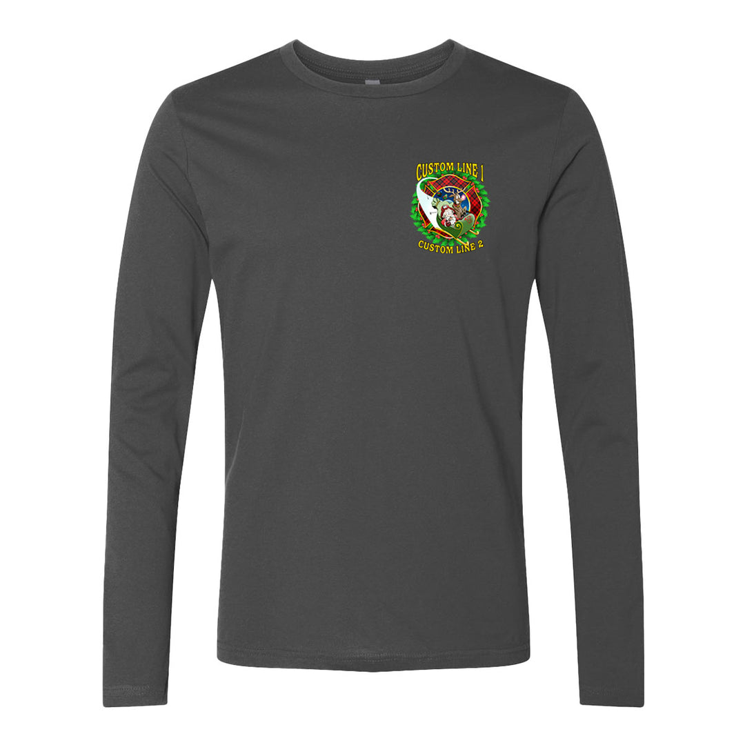 Customized Firefighter Christmas Wreath Plaid Maltese Premium Long Sleeve Shirt