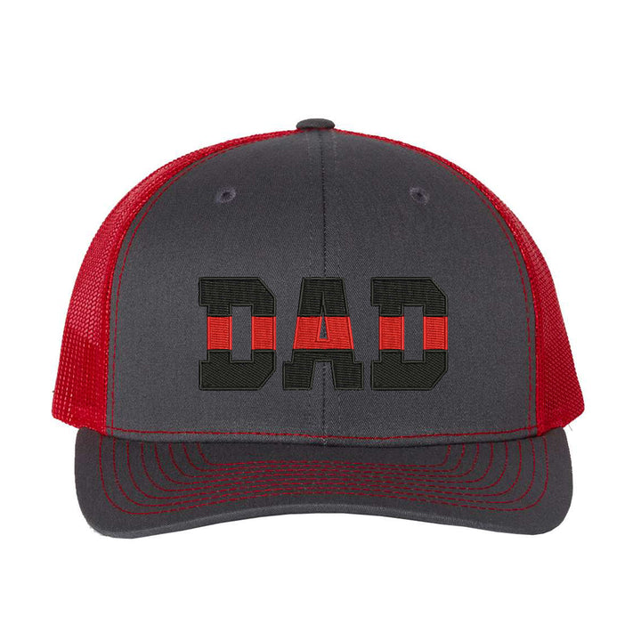 Thin Red Line Dad Embroidered Snapback Trucker Hat