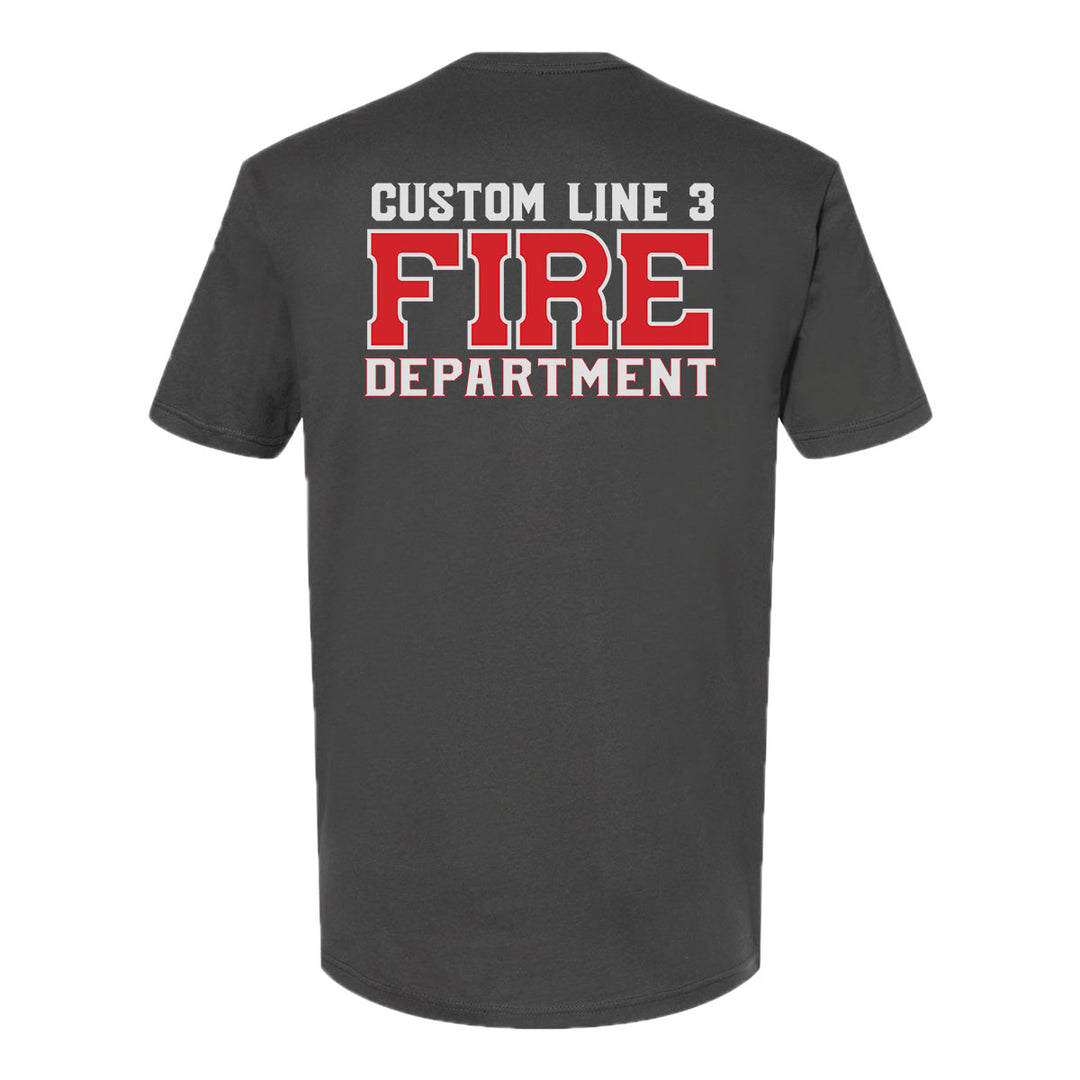 Custom red and white Fire Department t-shirt – firefighter pride apparel