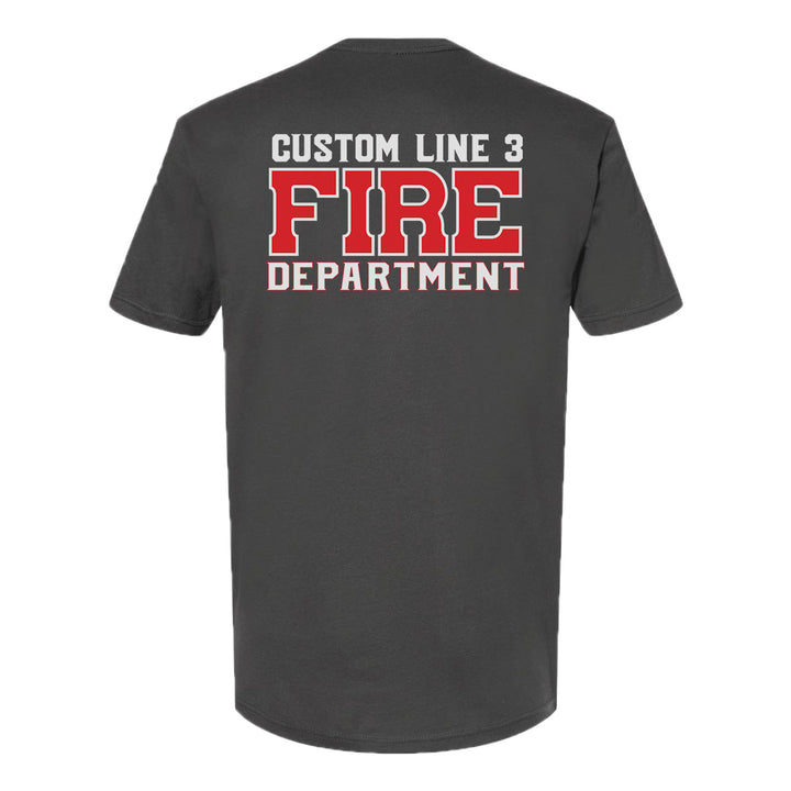 Custom red and white Fire Department t-shirt – firefighter pride apparel