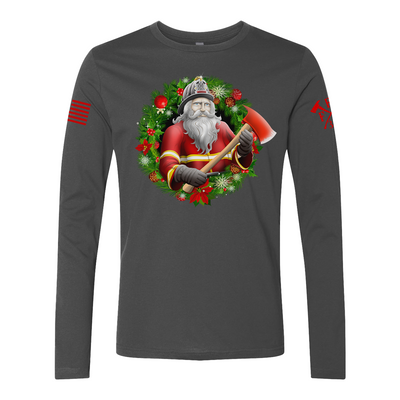 Durable firefighter holiday long-sleeve with unique design.