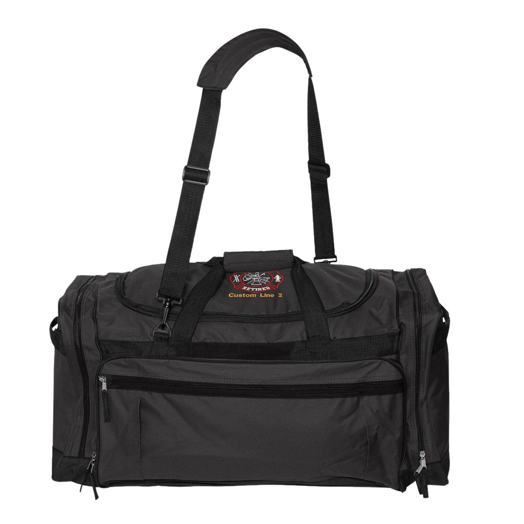 Customized 27" Large Duffel Bag with Fire Retired Embroidery