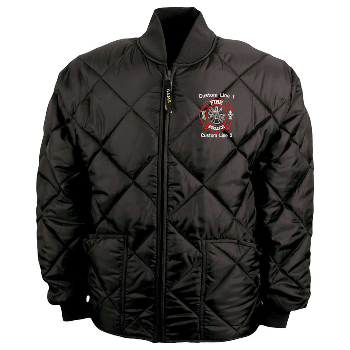 Customized Red and White Fire Police Bravest Jacket
