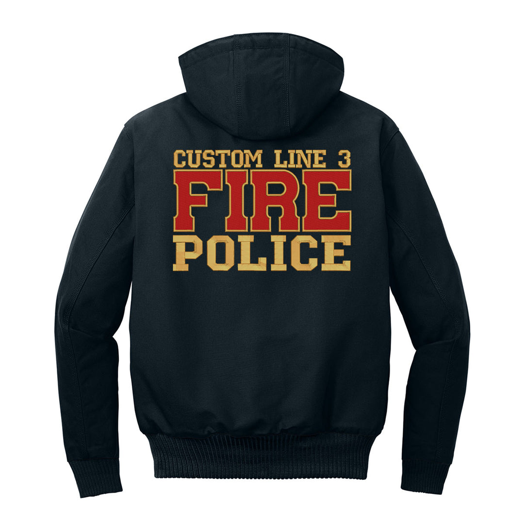 Customized Red and Gold Fire Police Carhartt® Quilted-Flannel Jacket