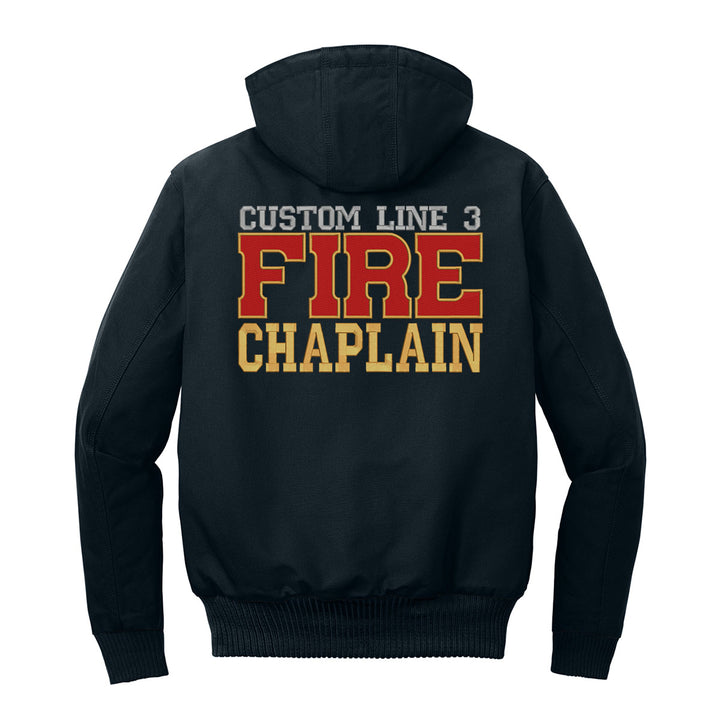 Customized Red and Gold Fire Chaplain Carhartt® Quilted-Flannel Jacket
