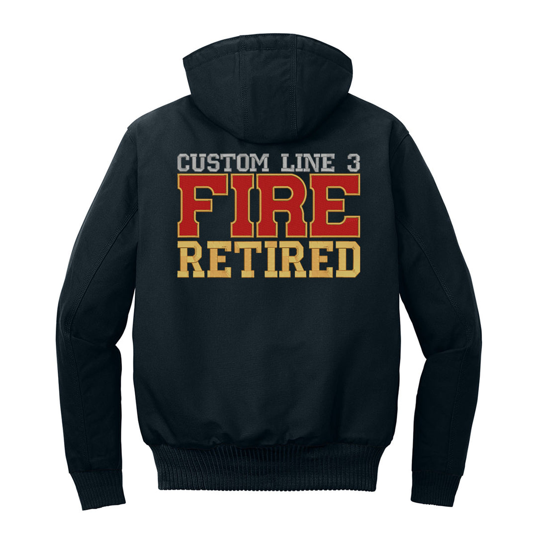 Customized Red and Gold Fire Retired Carhartt® Quilted-Flannel Jacket