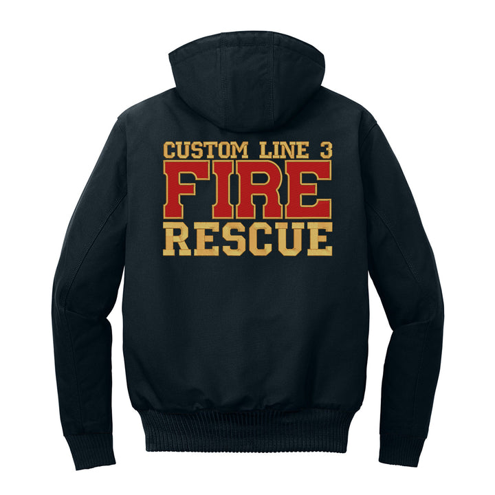 Customized Red and Gold Fire Rescue Carhartt® Quilted-Flannel Jacket