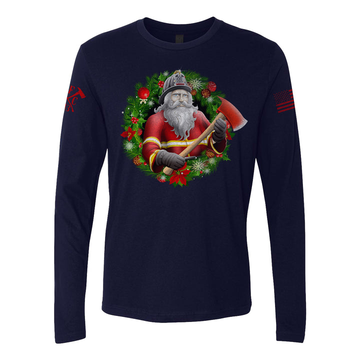 Comfortable long sleeve Christmas shirt for firefighters.