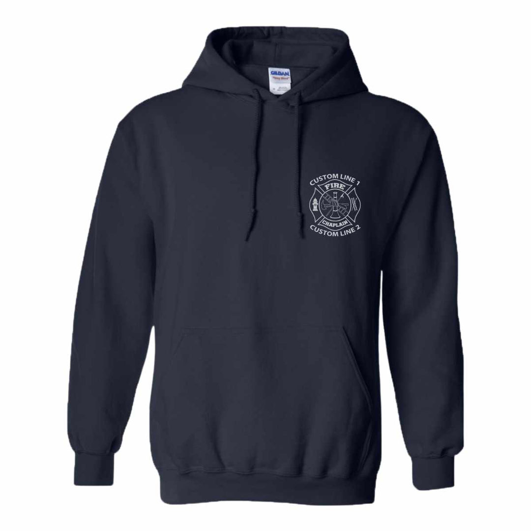 Customized Fire Chaplain hoodie with department initials