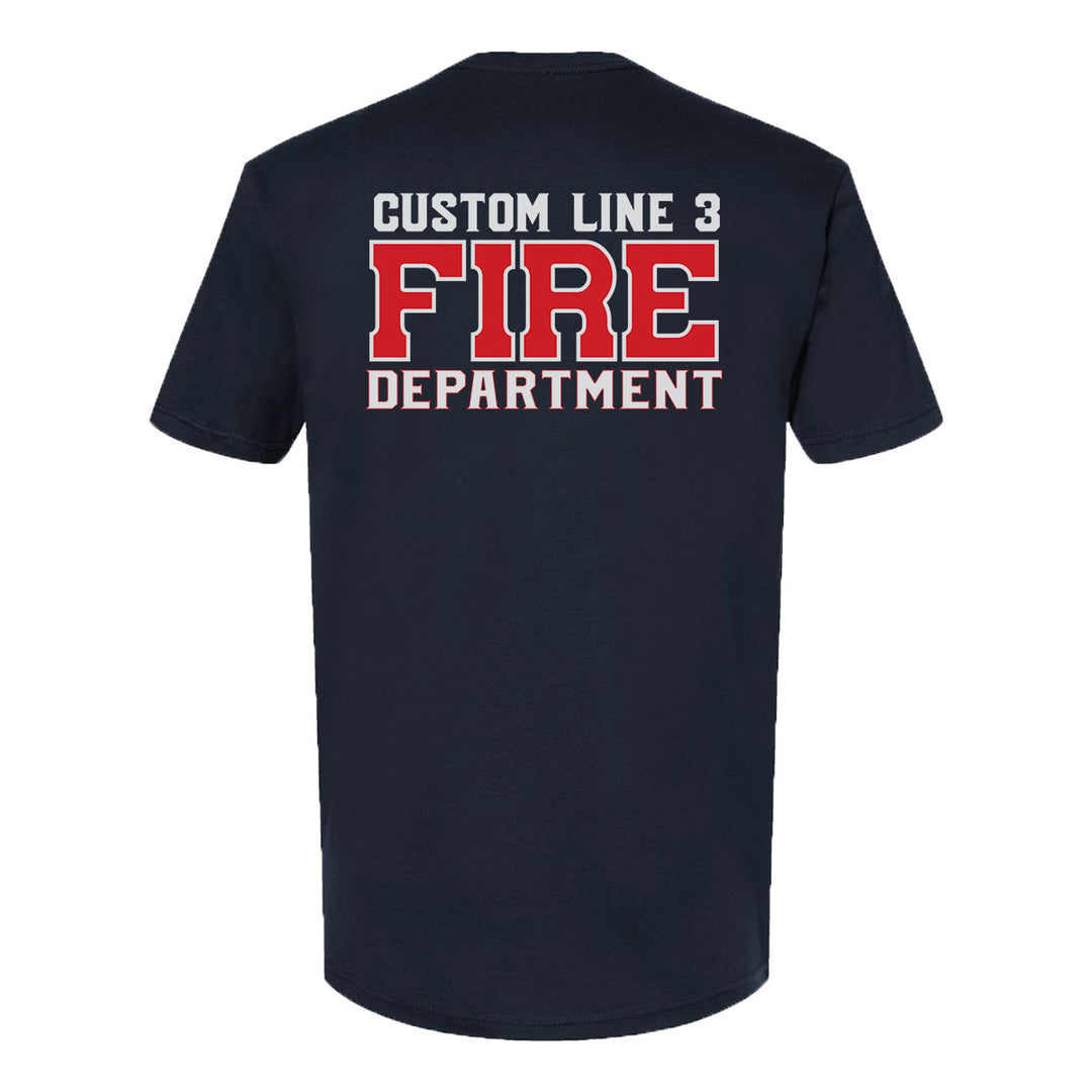 Personalized Fire Department t-shirt – red and white fire crew gear
