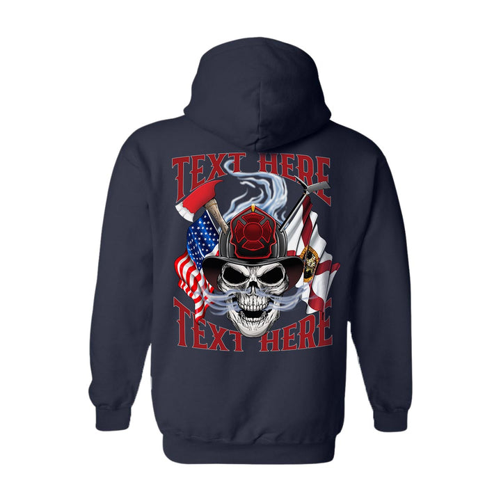 Firefighter pride hoodie celebrating the bravery of first responders.