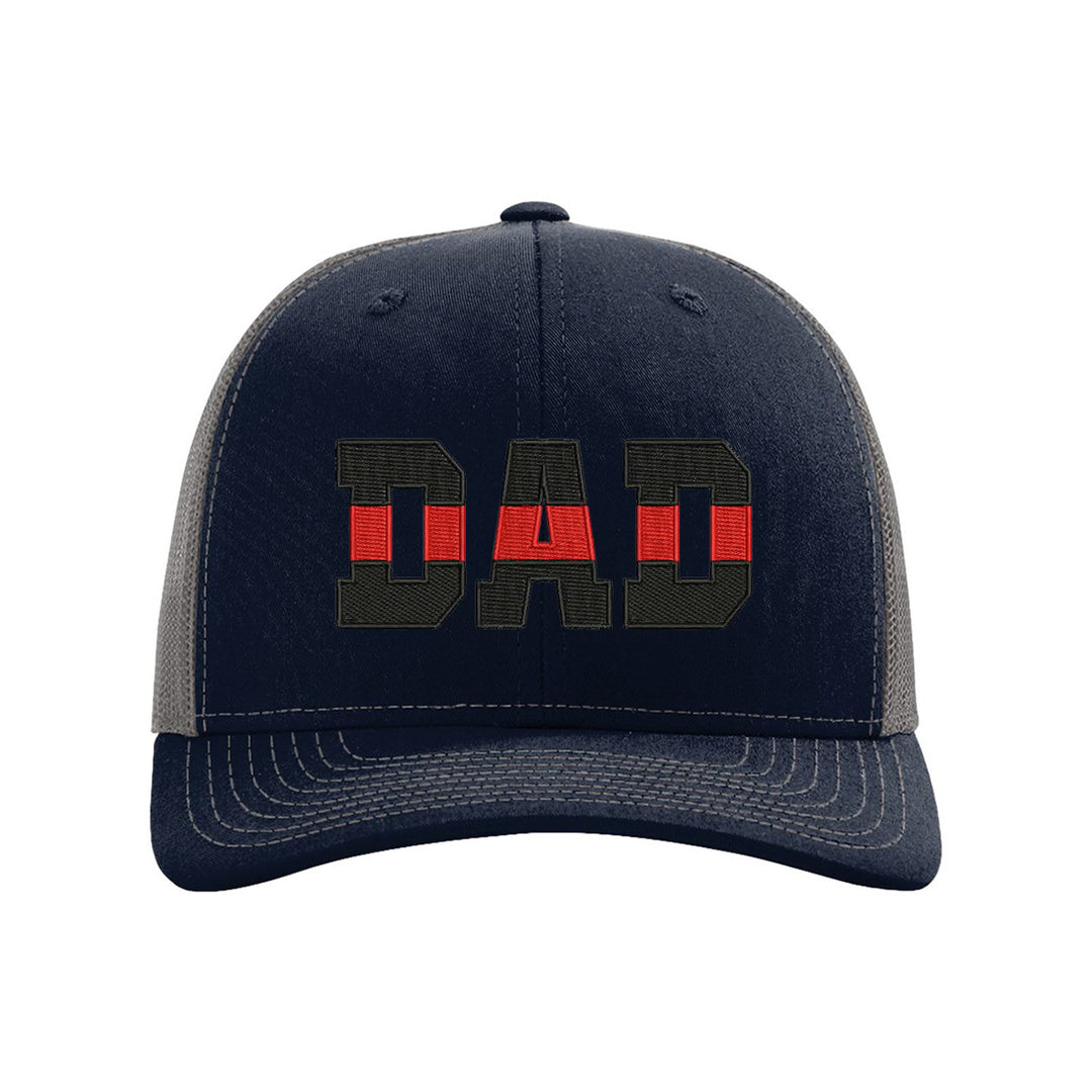 Thin Red Line Dad Embroidered Snapback Trucker Hat