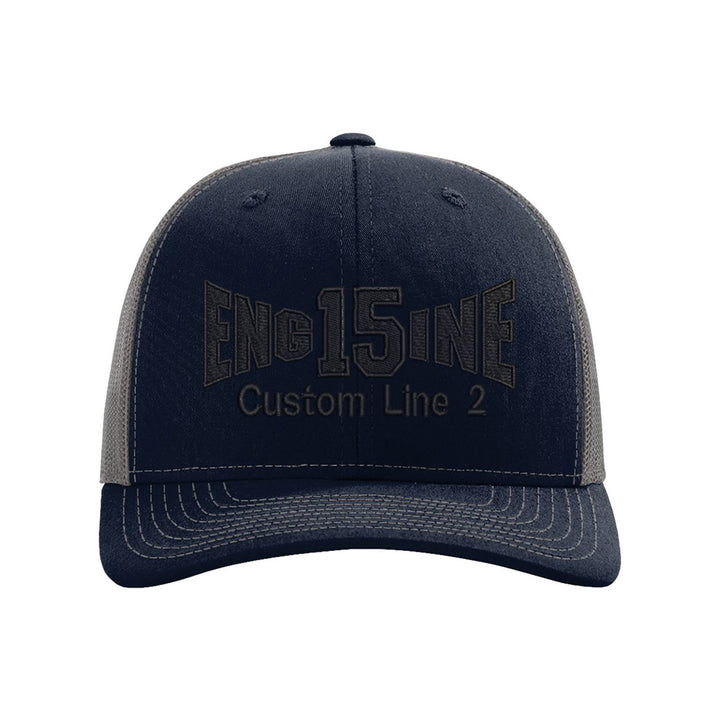 Personalized Fire Dept Engine Blackout Snapback Trucker Hat
