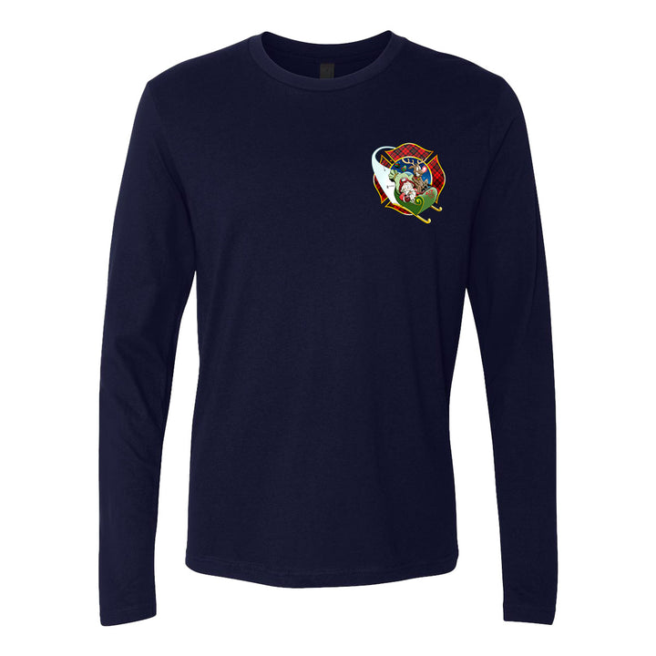 Christmas Plaid Maltese Firefighter Premium Long Sleeve Shirt