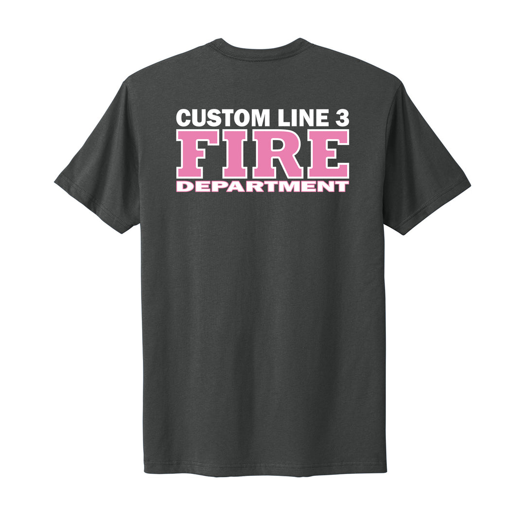 Personalized Firefighter Breast Cancer Awareness Shirt #color_heavy-metal