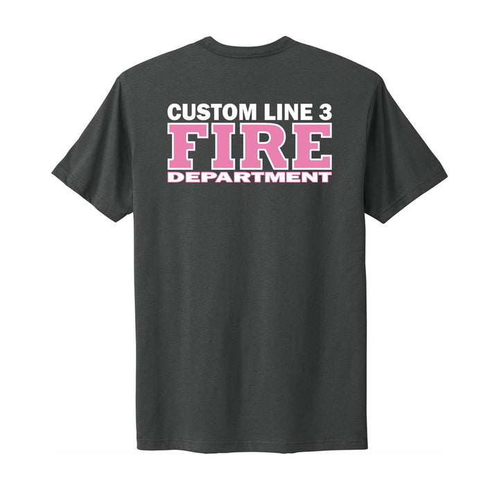 Personalized Firefighter Breast Cancer Awareness Shirt #color_heavy-metal