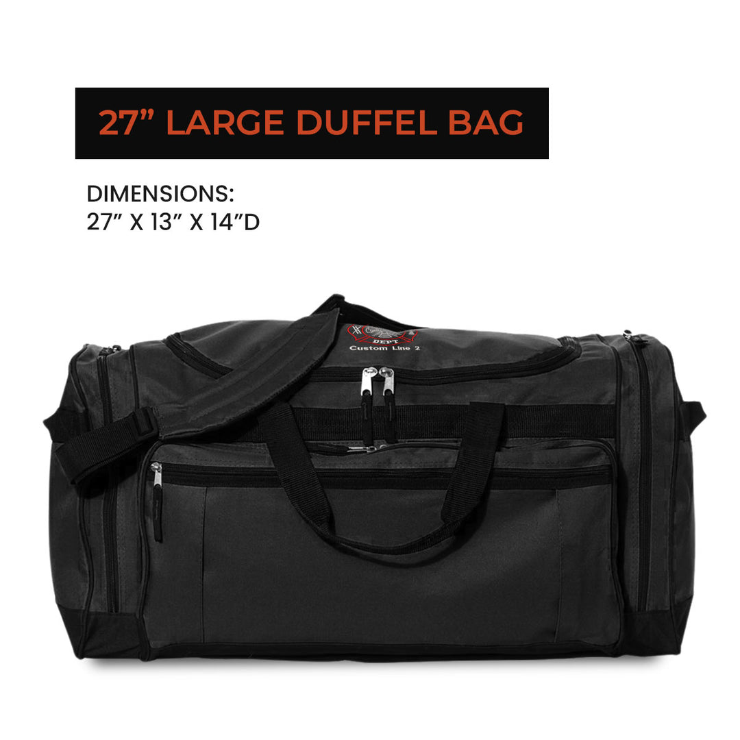 Customized 27" Large Duffel Bag with Fire Department Embroidery