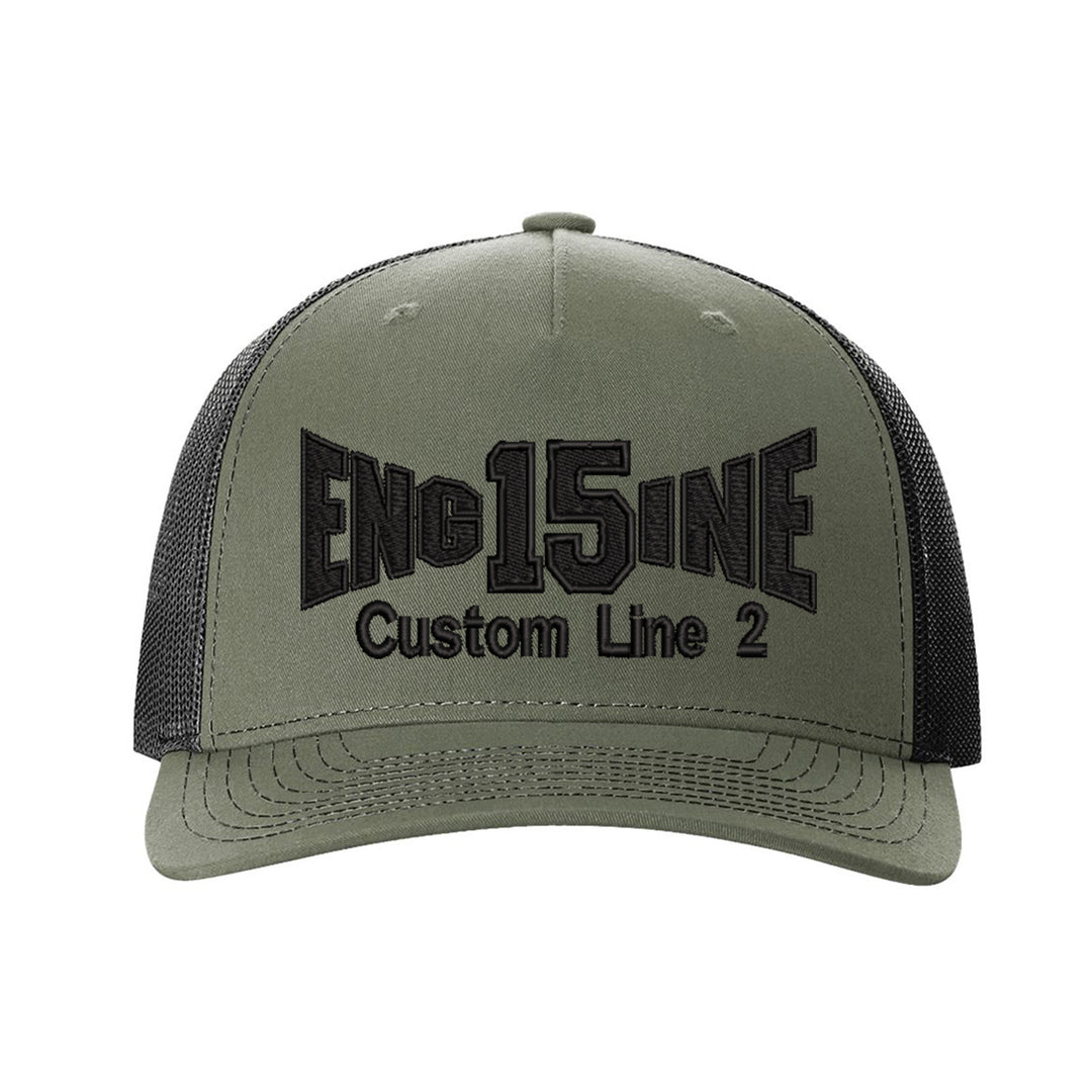 Personalized Fire Dept Engine Blackout Snapback Trucker Hat