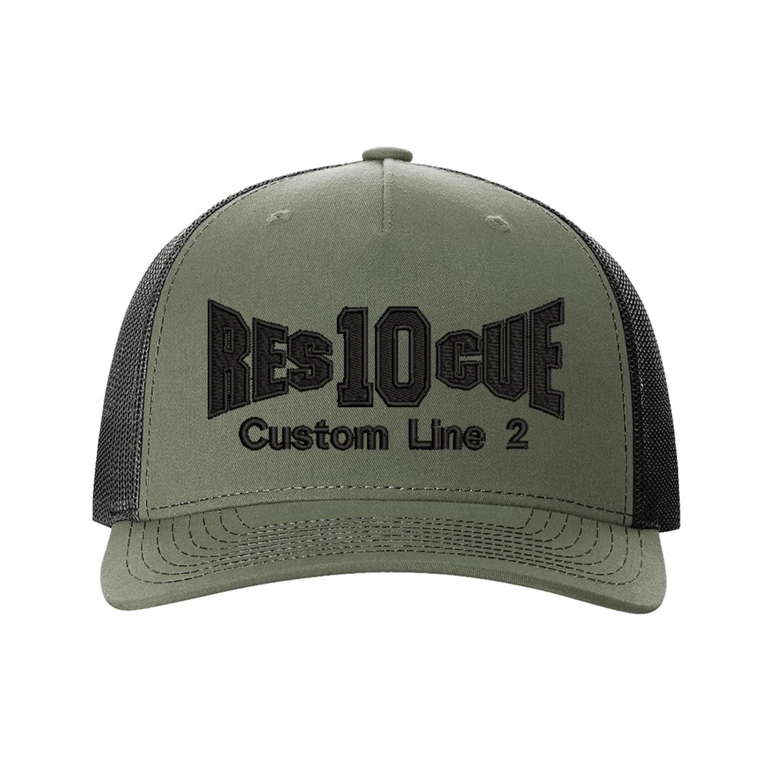 Personalized Fire Rescue Blackout Snapback Trucker Hat