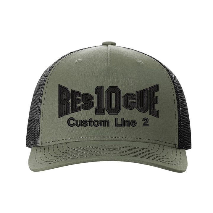 Personalized Fire Rescue Blackout Snapback Trucker Hat