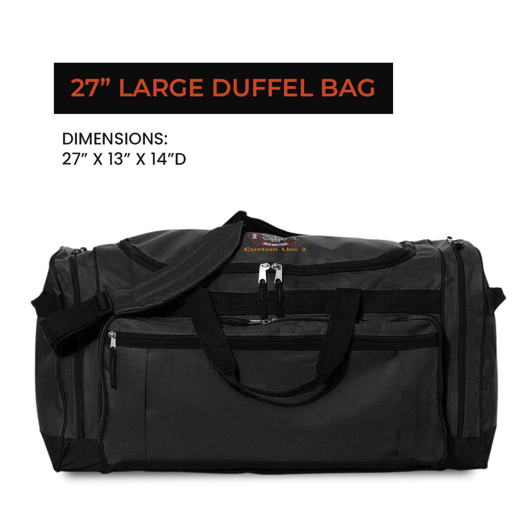 Customized 27" Large Duffel Bag with Fire Rescue Embroidery