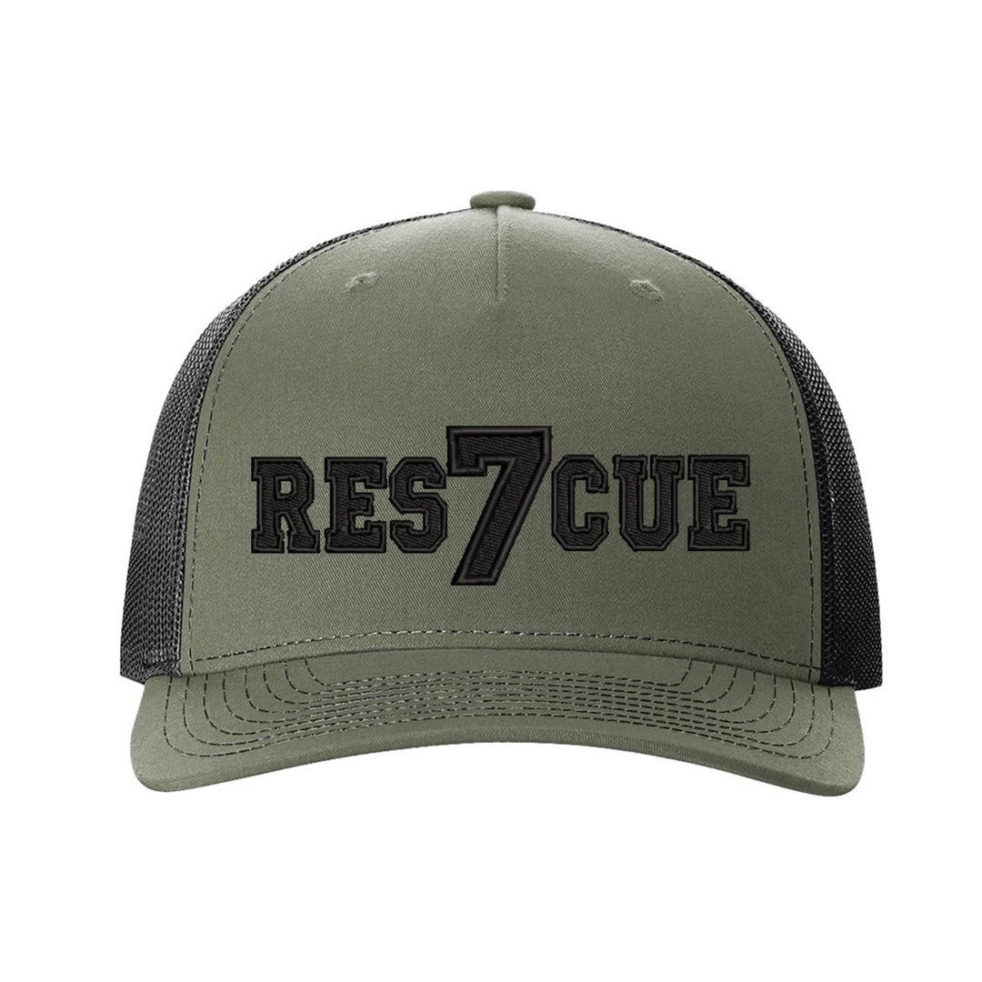 Personalized Rescue Blackout Snapback Trucker Hat