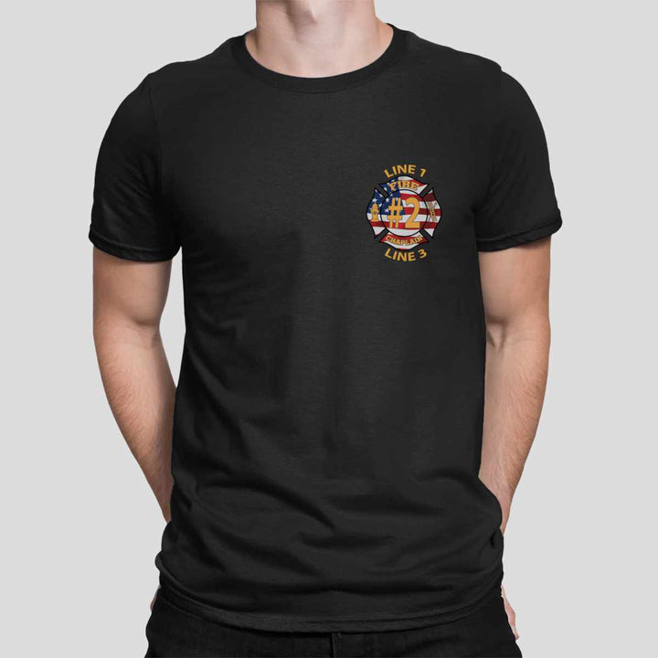Firefighter USA flag Fire Chaplain premium tee