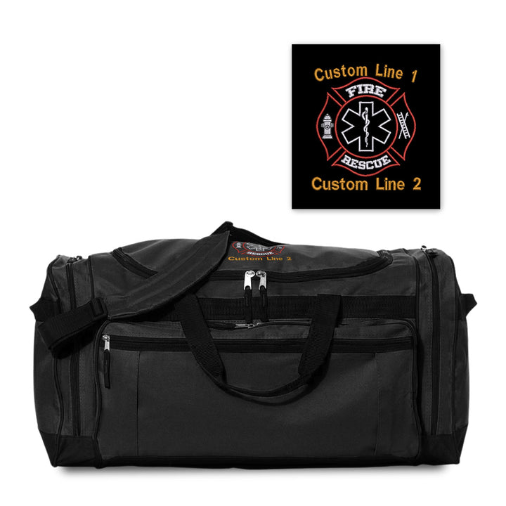 Customized 27" Large Duffel Bag with Fire Rescue Embroidery