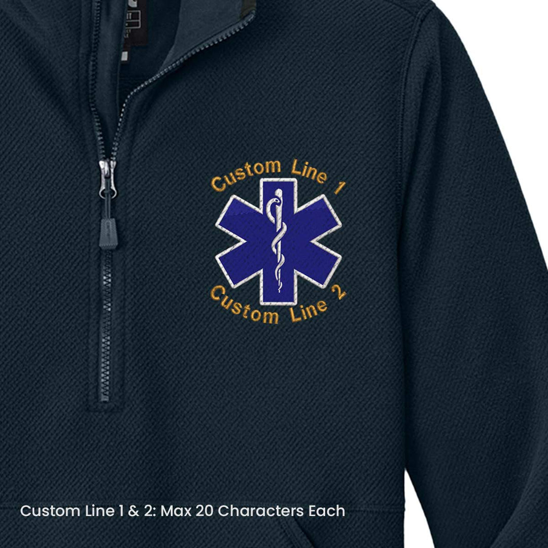 Lightweight 7.3-ounce polyester fleece jacket designed for warmth and comfort, ideal for emergency medical professionals.