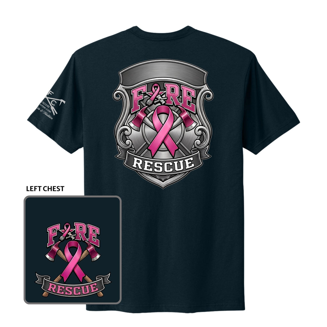 Industrial Breast Cancer Awareness Fire Rescue Custom T-Shirt