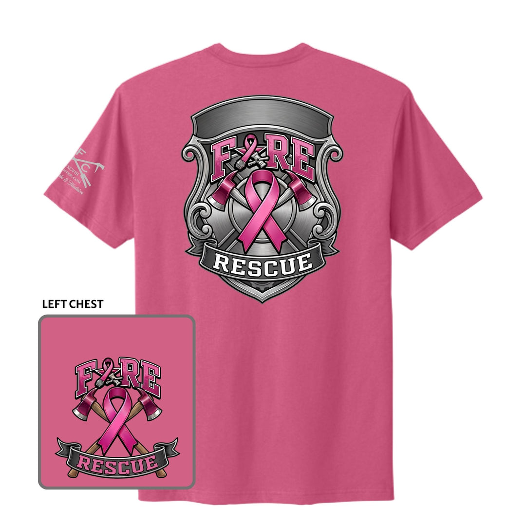 Industrial Breast Cancer Awareness Fire Rescue Custom T-Shirt