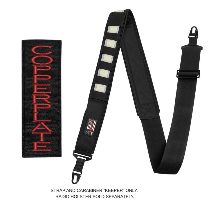 Heavy-duty radio strap and carabiner keeper for professionals