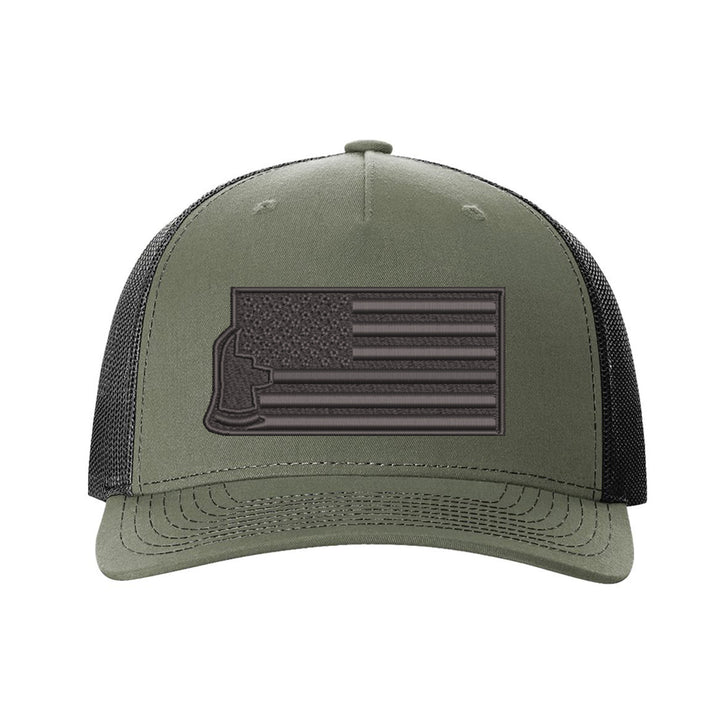 Thin red line axe flag blackout snapback trucker hat firefighter fire rescue