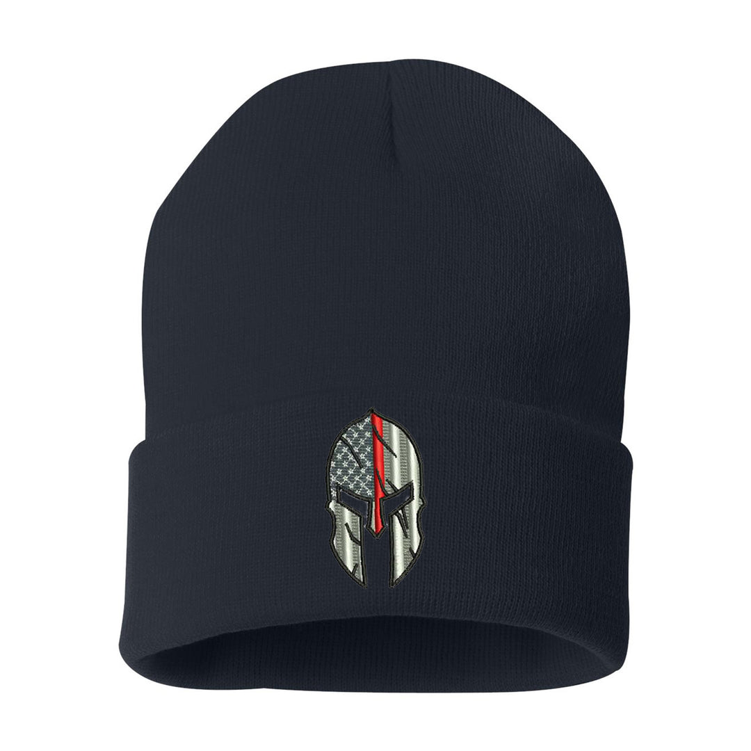 Thin Red Line Spartan Cuffed Beanie in Navy for Firefighters