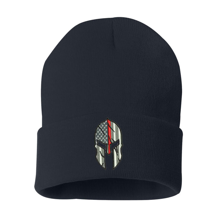 Thin Red Line Spartan Cuffed Beanie in Navy for Firefighters