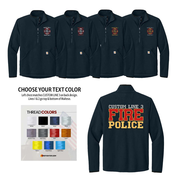 Customized Fire Police Carhartt® Textured 1/2-Zip Fleece Jacket